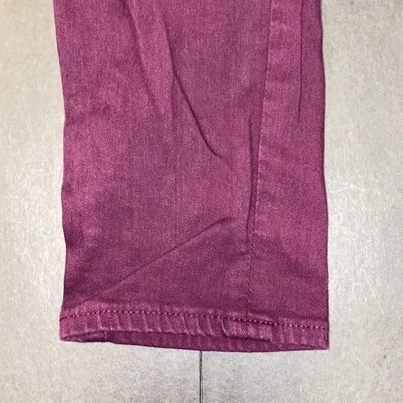 AG Adriano Goldschmied Size 28R The Stevie Ankle Slim Straight Leg Burgundy Jean - Picture 15 of 16